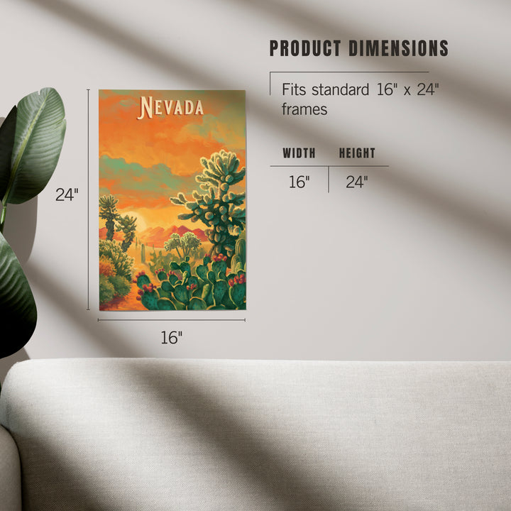 Nevada, Oil Painting Series, Cholla Cactus, Art & Giclee Prints