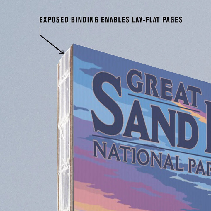 Lined 6x9 Journal, Great Sand Dunes National Park and Preserve, Colorado, Dunes and Footprints, Lay Flat, 193 Pages, FSC paper