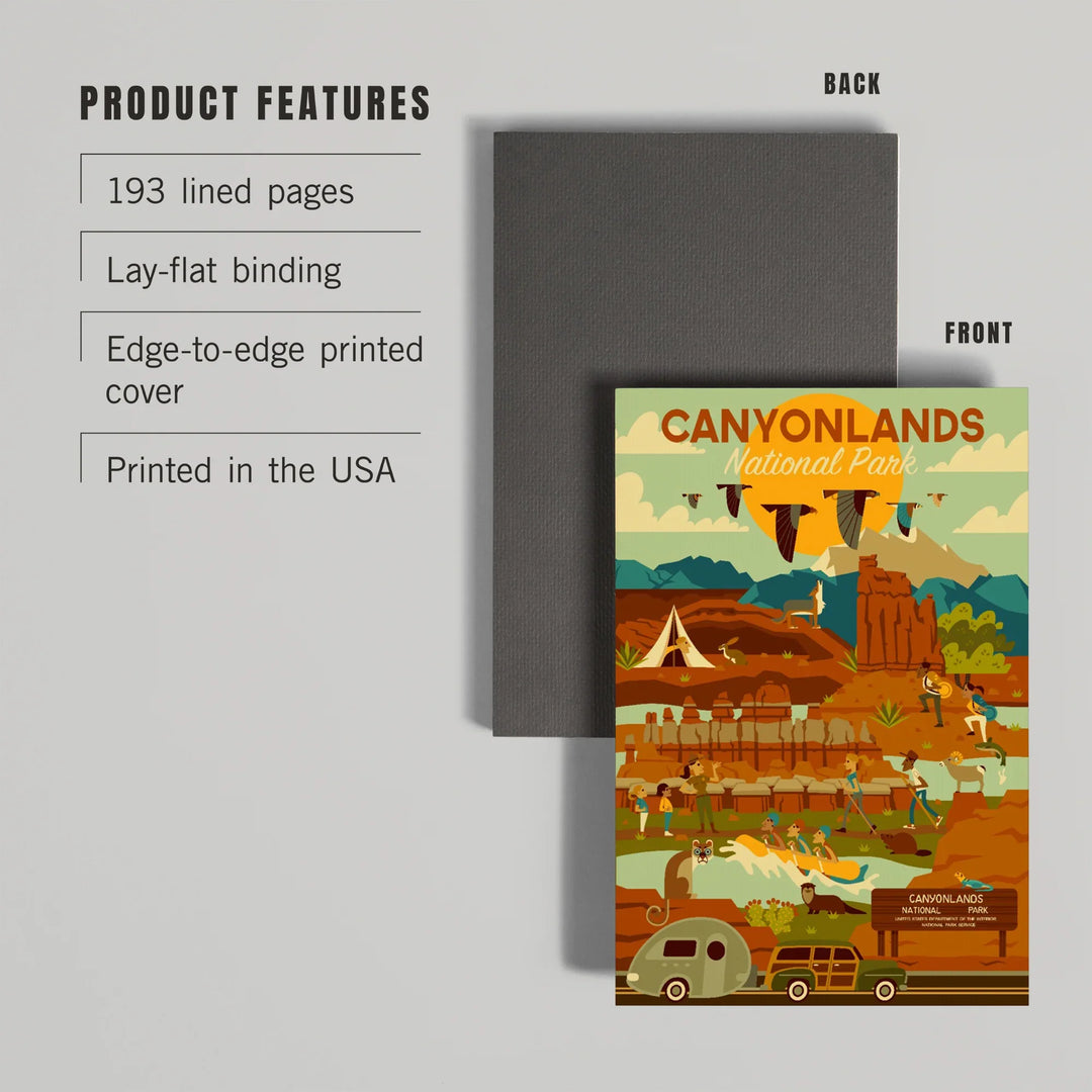 Lined 6x9 Journal, Canyonlands National Park, Utah, Geometric National Park Series, Lay Flat, 193 Pages, FSC paper