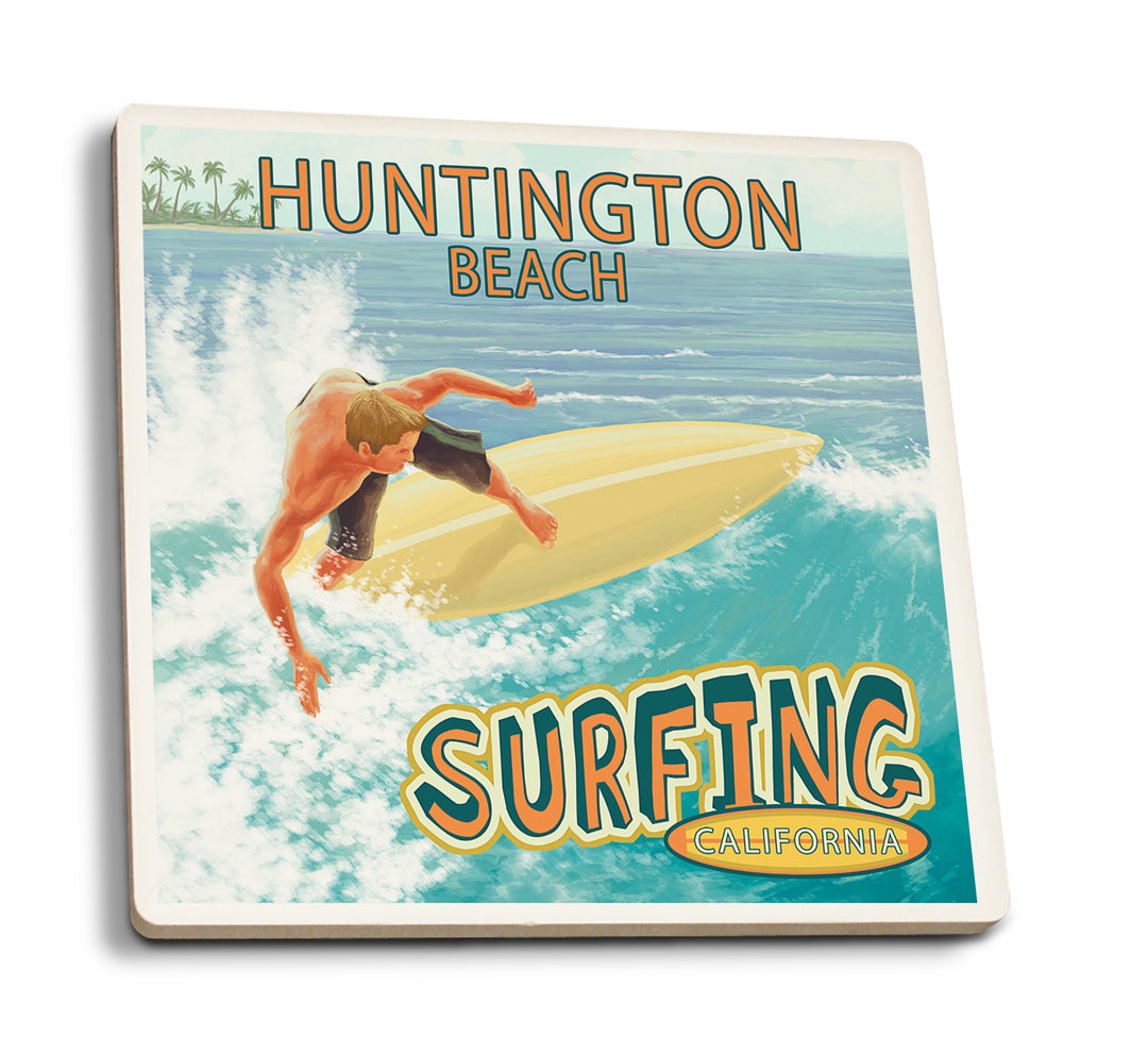 Huntington Beach, California, Surfer Tropical, Coaster Set