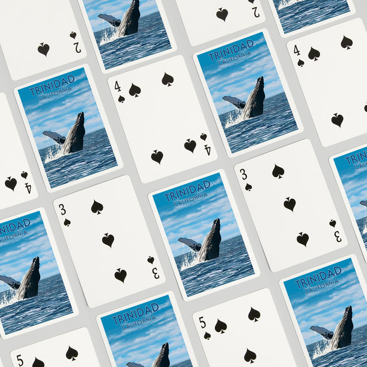 Playing Cards, Trinidad, California, Humpback Whale, 52 Card Deck with Jokers in Box, Unique Art