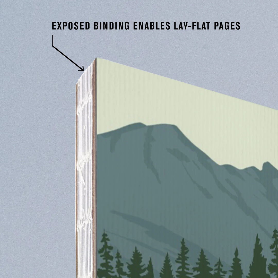 Lined 6x9 Journal, Glacier National Park, Montana, Bear and Cub, Family Time, Lay Flat, 193 Pages, FSC paper