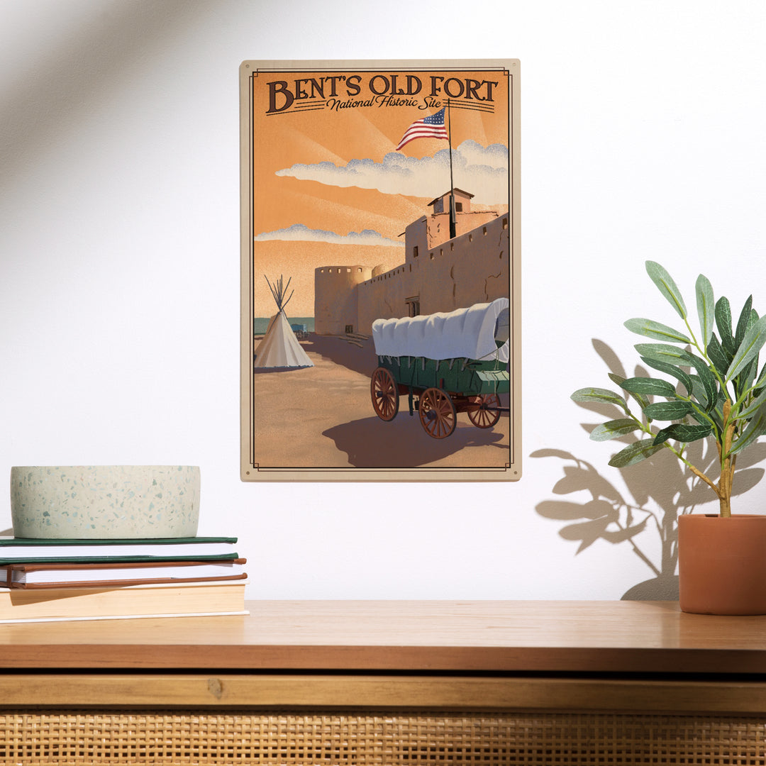 La Junta, Colorado, Bents Old Fort National, Wood Sign and Postcards