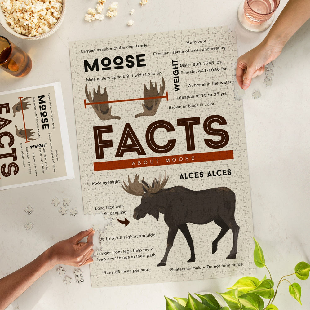 Facts About Moose, Jigsaw Puzzle Puzzle Lantern Press 