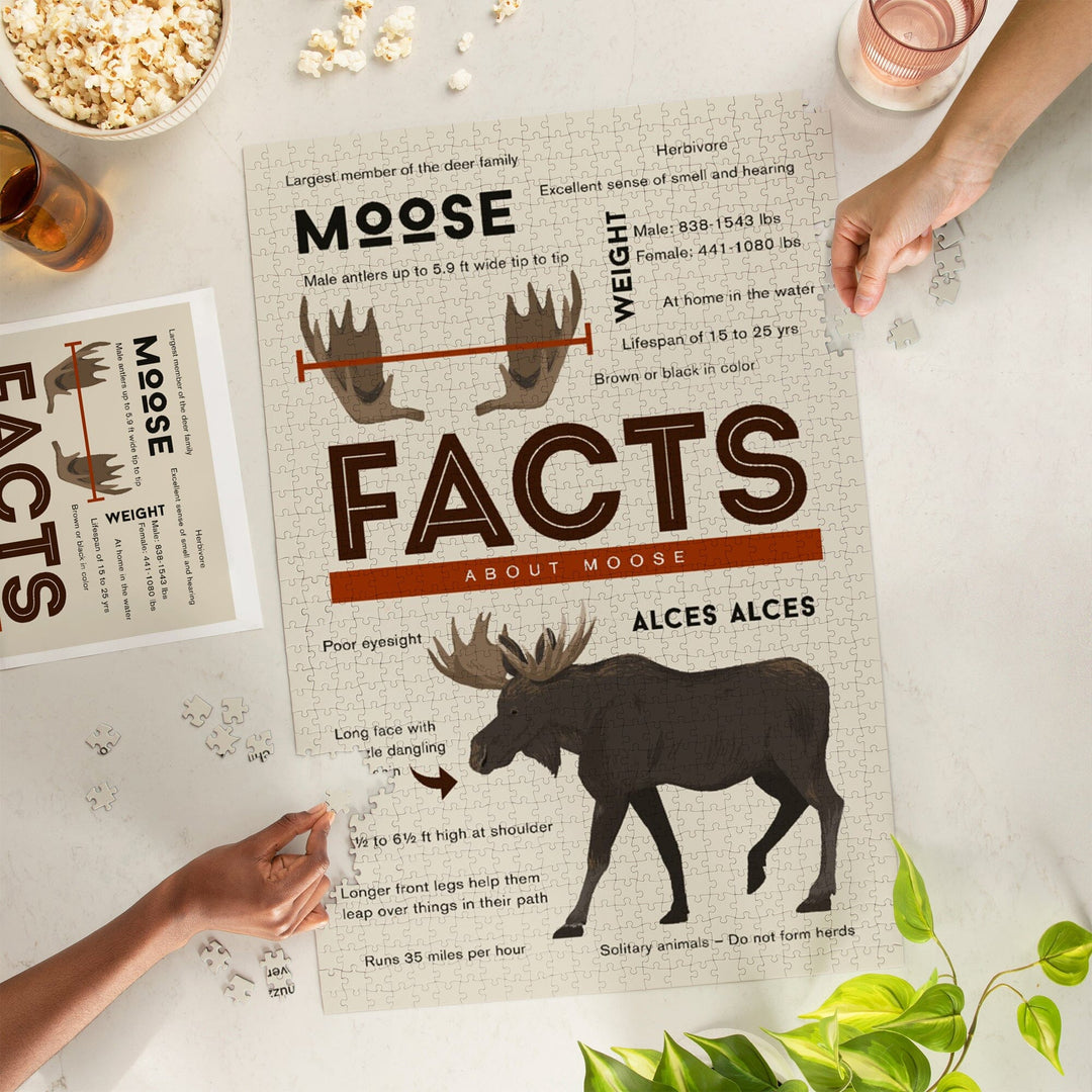 Facts About Moose, Jigsaw Puzzle Puzzle Lantern Press 