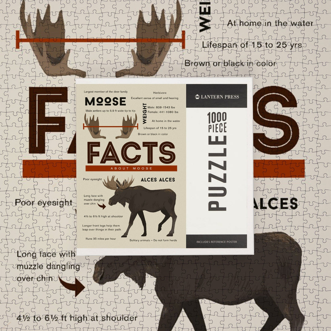 Facts About Moose, Jigsaw Puzzle Puzzle Lantern Press 