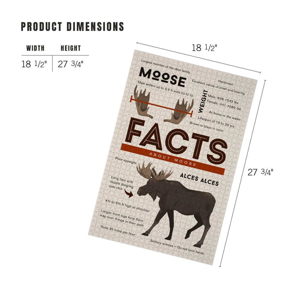 Facts About Moose, Jigsaw Puzzle Puzzle Lantern Press 