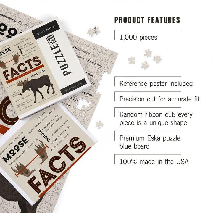 Facts About Moose, Jigsaw Puzzle Puzzle Lantern Press 
