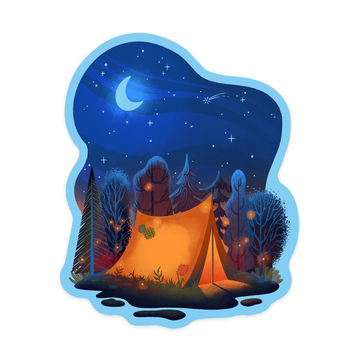 Storybook, Camping, Vinyl Sticker