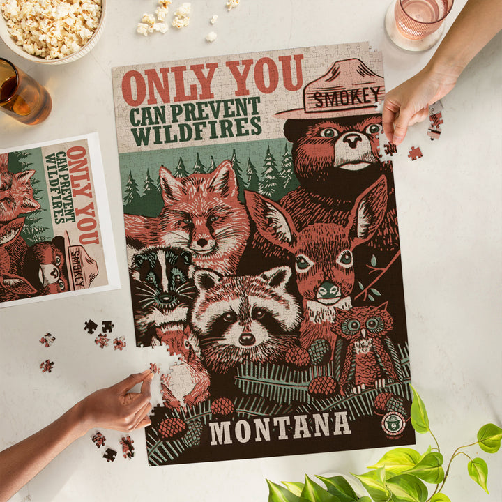 Montana, Smokey Bear and Woodland Creatures, Officially Licensed, Jigsaw Puzzle