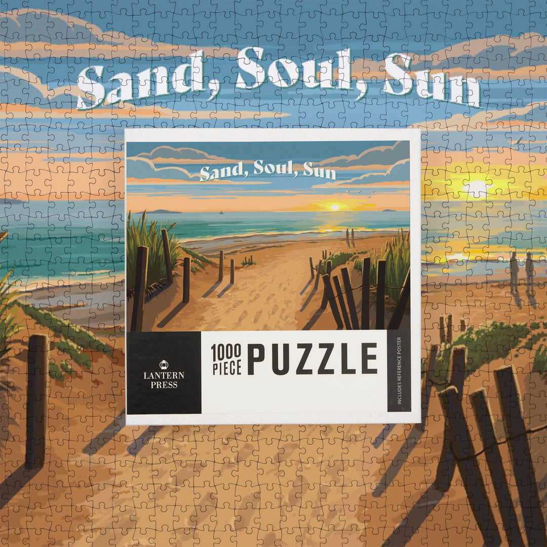 Painterly, Sand Soul Sun, Beach Path, Jigsaw Puzzle