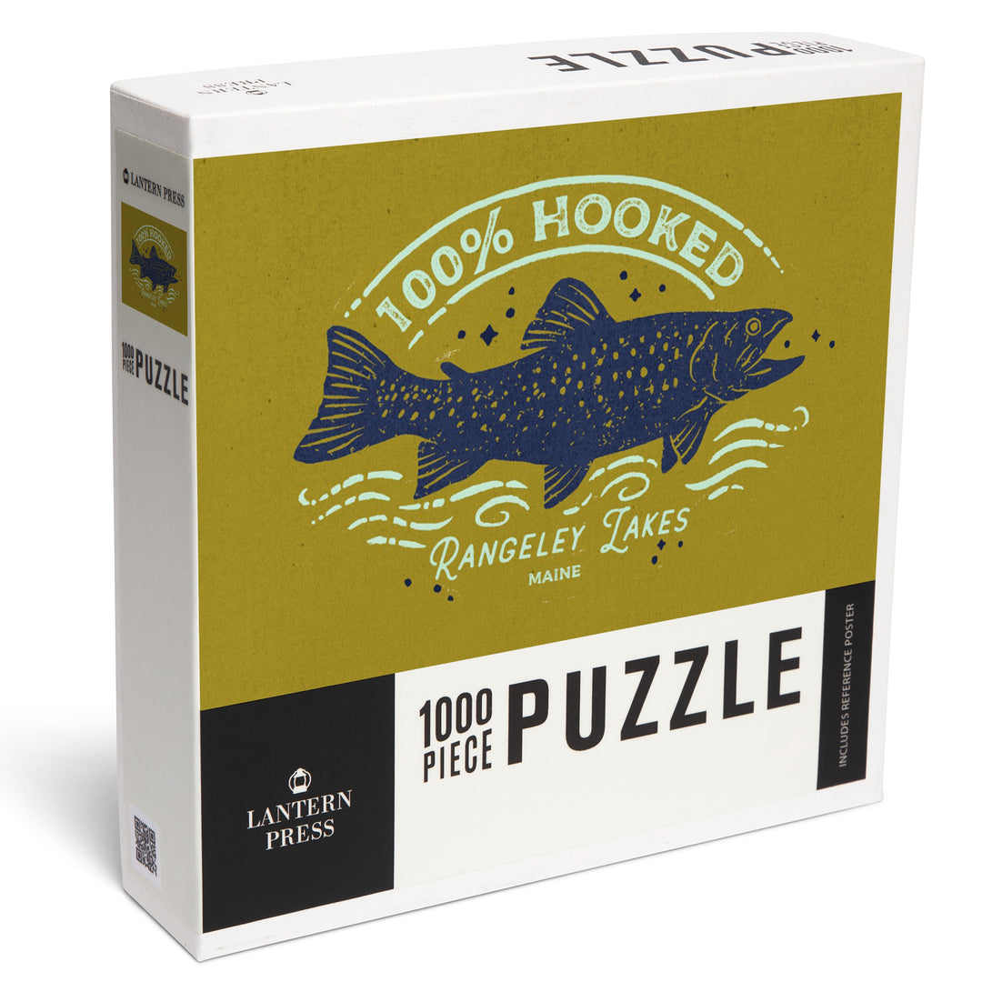 Rangeley Lakes, Maine, Lake Life Series, 100 Percent Hooked, Jigsaw Puzzle