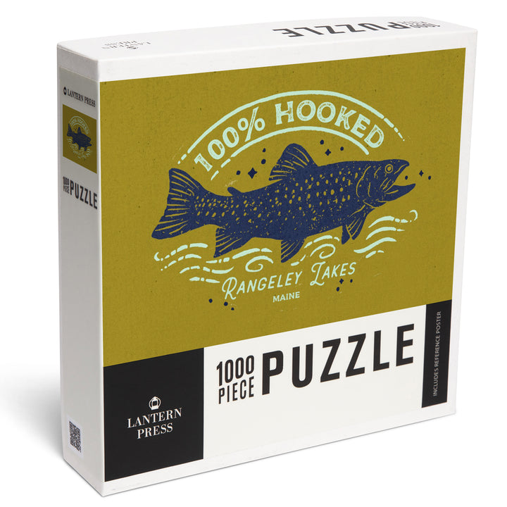 Rangeley Lakes, Maine, Lake Life Series, 100 Percent Hooked, Jigsaw Puzzle