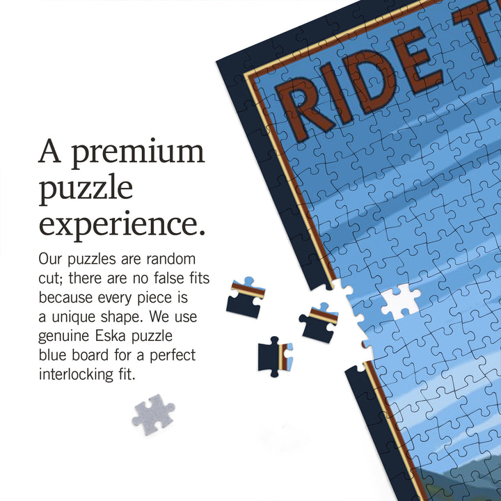 Fairfax, California, Ride the Trails, Blue Sky, Jigsaw Puzzle Puzzle Lantern Press 