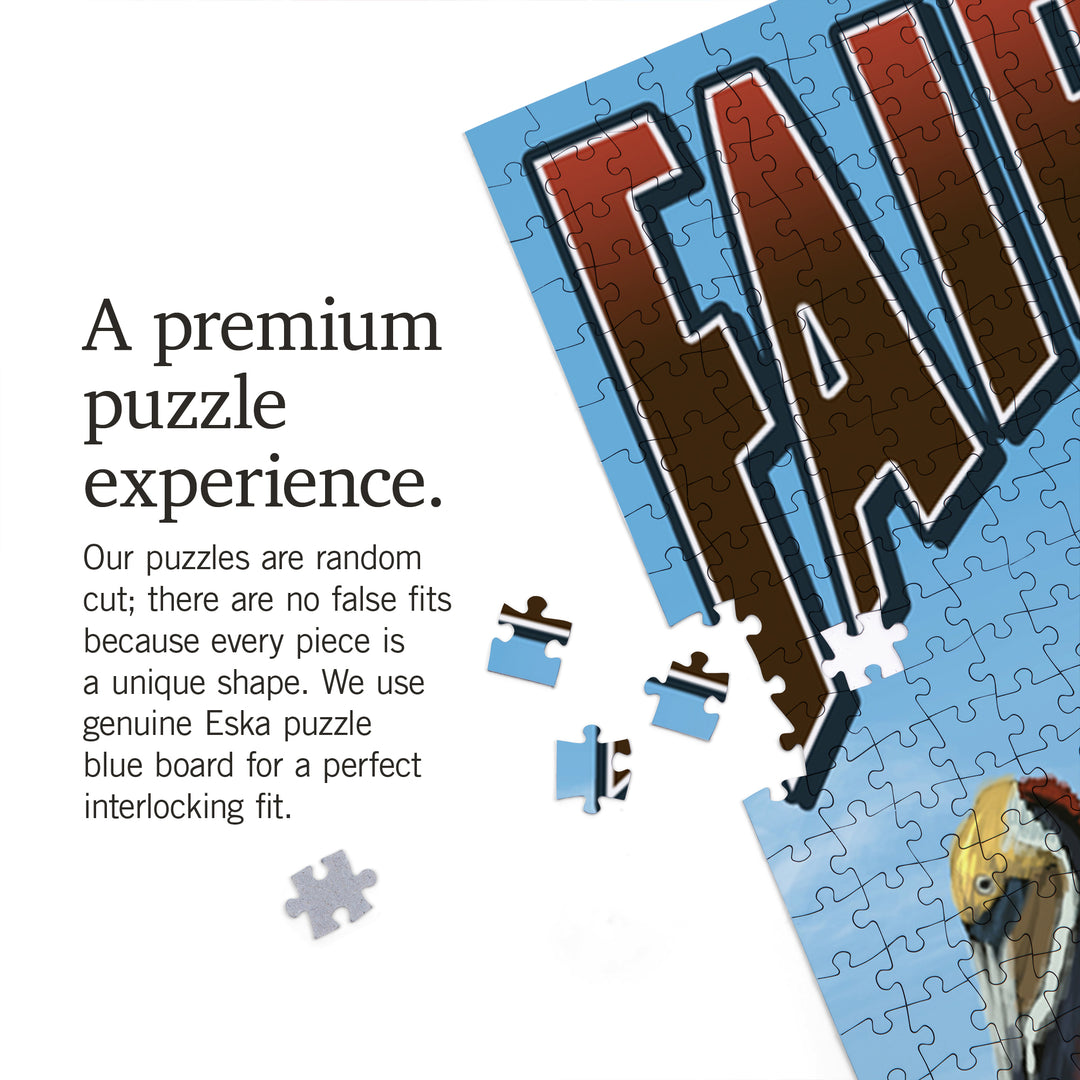 Fairhope, Alabama, Pelican Scene, Jigsaw Puzzle Puzzle Lantern Press 