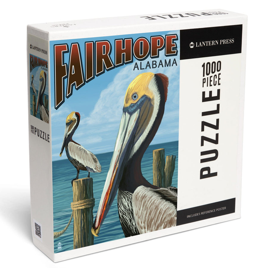 Fairhope, Alabama, Pelican Scene, Jigsaw Puzzle Puzzle Lantern Press 
