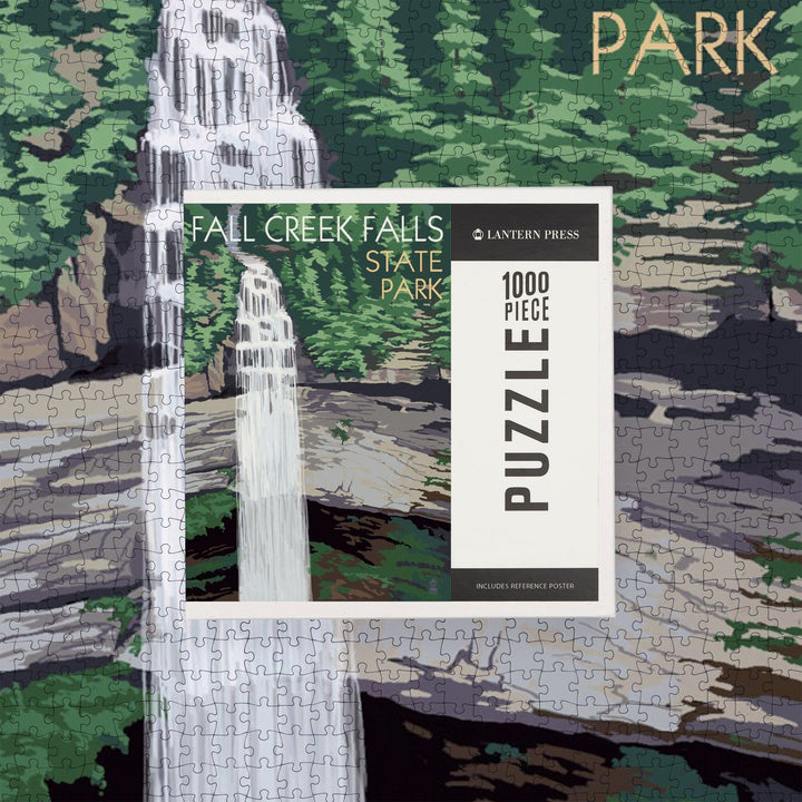 Fall Creek Falls State Park, Tennessee, Fall Creek Falls, Jigsaw Puzzle Puzzle Lantern Press 