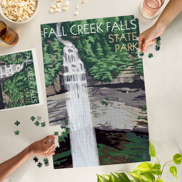 Fall Creek Falls State Park, Tennessee, Fall Creek Falls, Jigsaw Puzzle Puzzle Lantern Press 