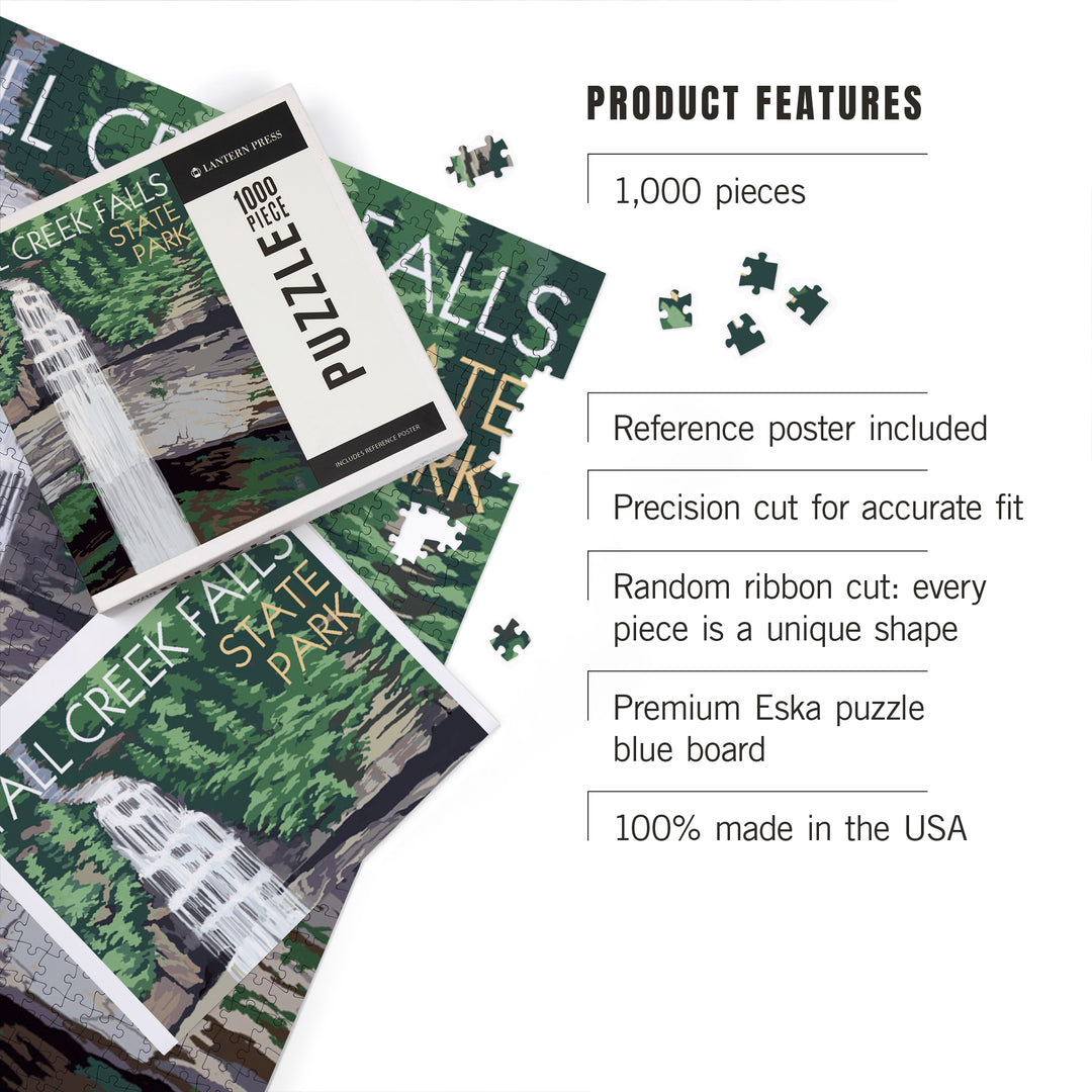 Fall Creek Falls State Park, Tennessee, Fall Creek Falls, Jigsaw Puzzle Puzzle Lantern Press 