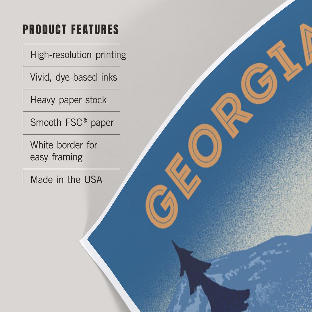 Georgia, Lithograph, Elk and Mountains Scene, Art & Giclee Prints