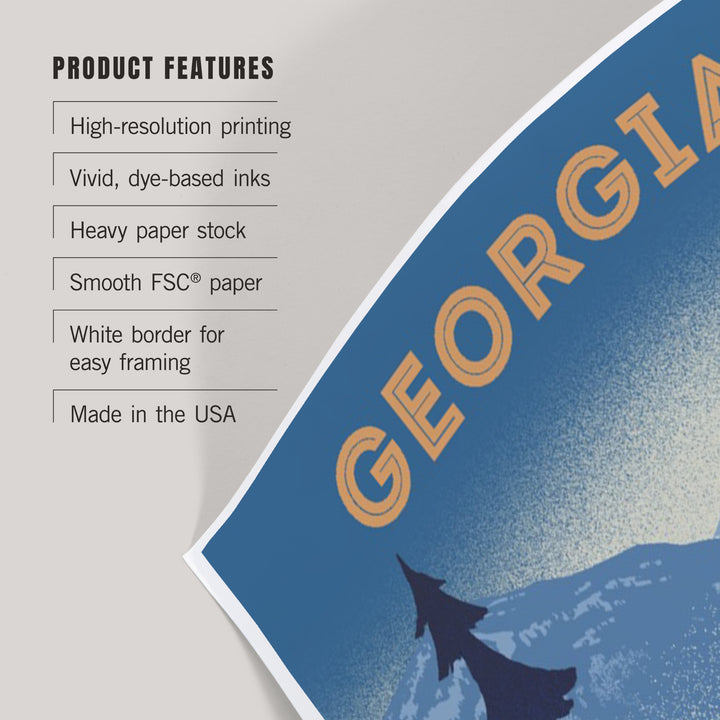 Georgia, Lithograph, Elk and Mountains Scene, Art & Giclee Prints