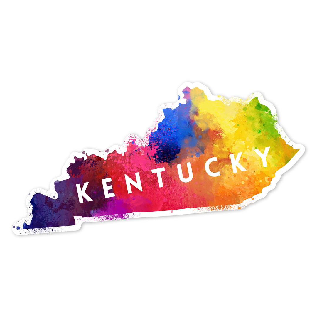 Kentucky, State Abstract, Contour, Lantern Press Artwork, Vinyl Sticker