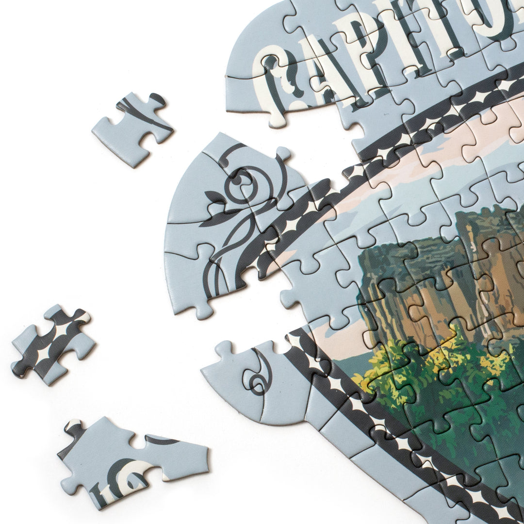 Lantern Press Mini Shaped Adult Jigsaw Puzzle, Protect Our National Parks (Capitol Reef)