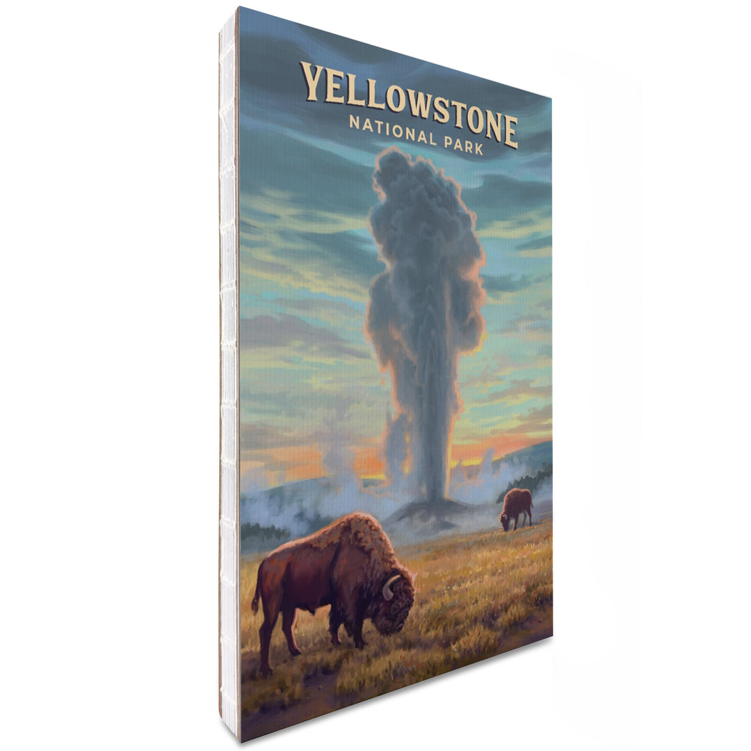 Lined 6x9 Journal, Yellowstone National Park, Wyoming, Oil Painting, Old Faithful Eruption, Lay Flat, 193 Pages, FSC paper