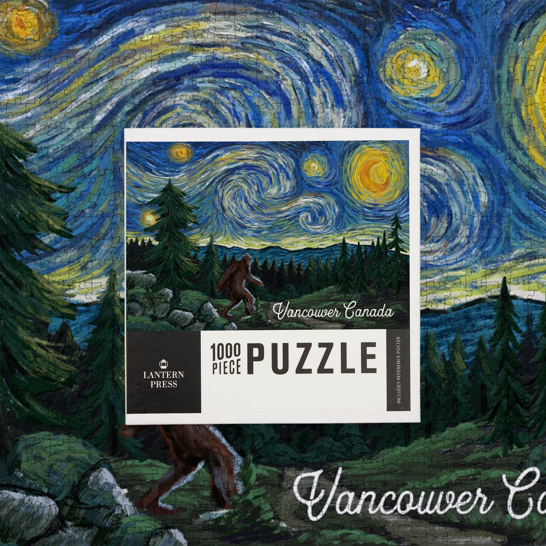 Vancouver, British Columbia, Van Gogh Starry Night, Bigfoot, Jigsaw Puzzle