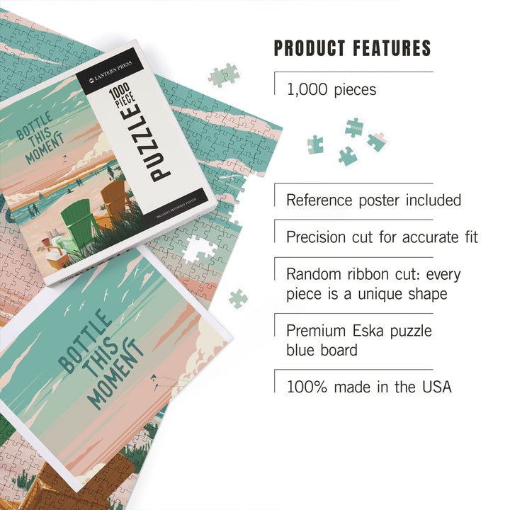 Painterly, Bottle This Moment, Beach Chairs,, 1000 Piece Jigsaw Puzzle