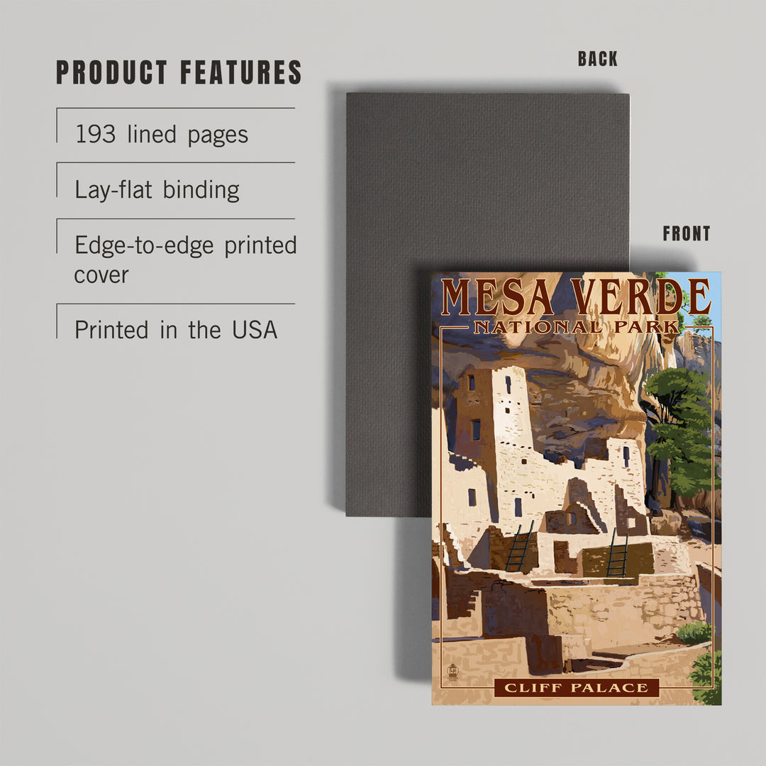 Lined 6x9 Journal, Mesa Verde National Park, Colorado, Cliff Palace, Lay Flat, 193 Pages, FSC paper