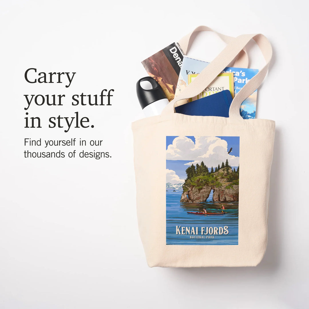 Kenai Fjords National Park, Alaska, Painterly National Parks Series, Tote Bag