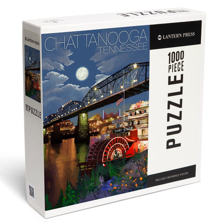 Chattanooga, Tennessee, Skyline at Night, Jigsaw Puzzle