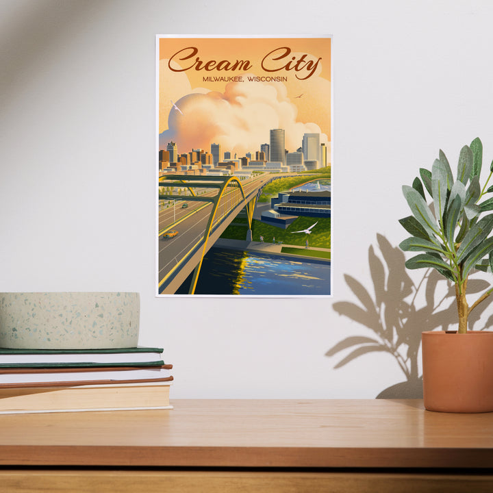 Milwaukee, Wisconsin, Lithograph City Series, Cream City, Art & Giclee Prints