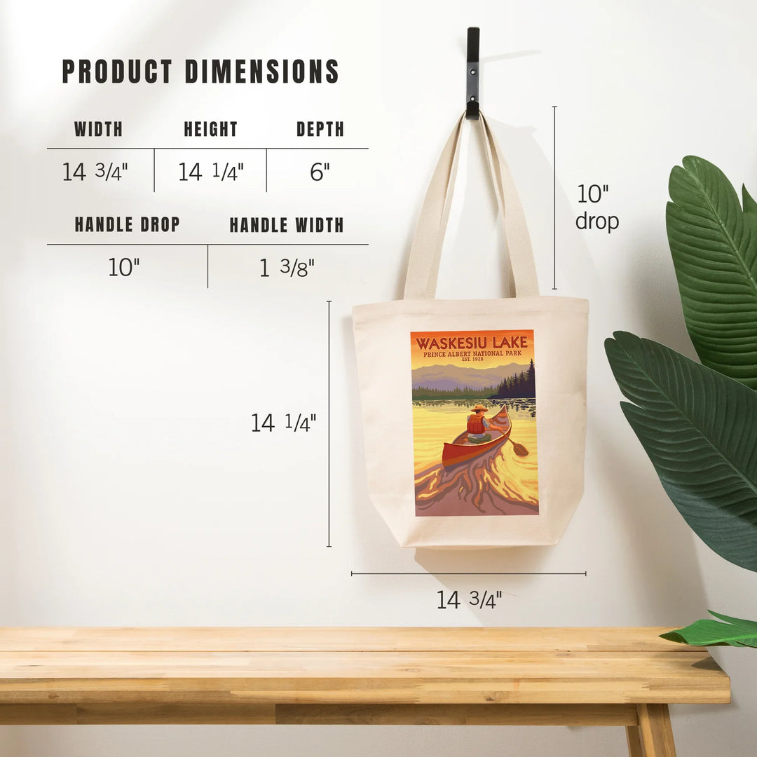 Waskesiu Lake, Saskatchewan, Prince Albert National Park, Canoe Scene, Tote Bag