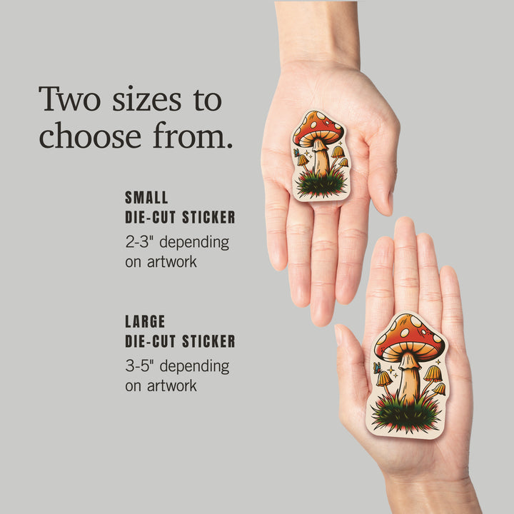 American Traditional, Mushrooms, Vinyl Sticker