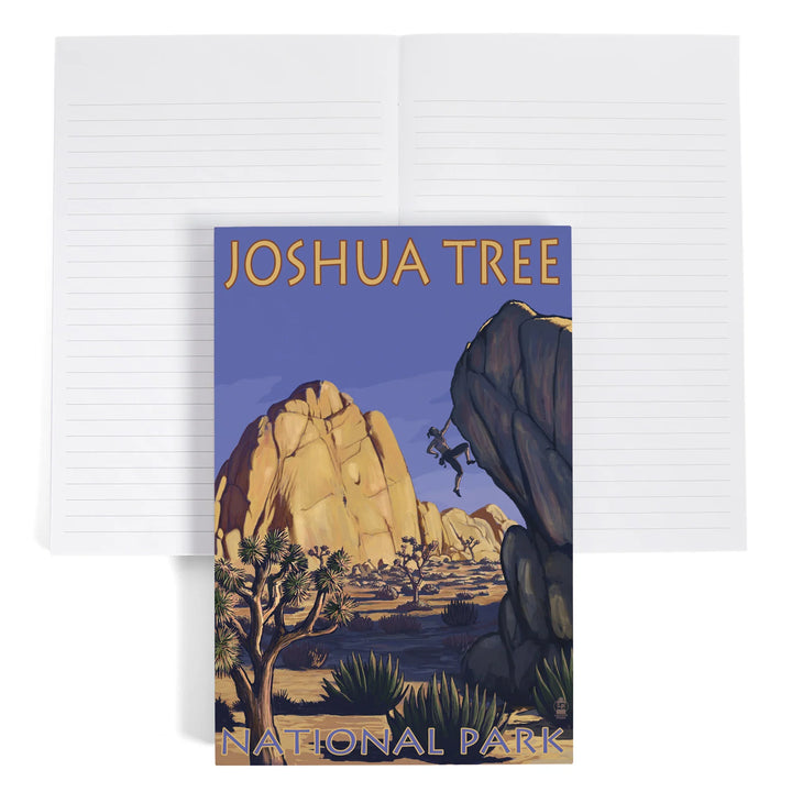 Lined 6x9 Journal, Joshua Tree National Park, California, Boulder Climber, Lay Flat, 193 Pages, FSC paper
