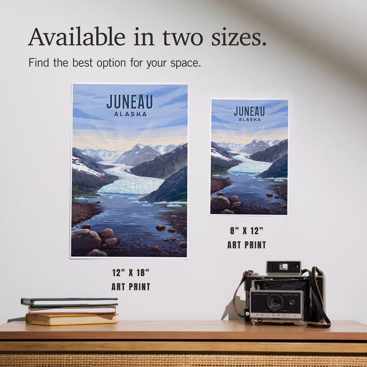 Juneau, Alaska, Mendenhall Glacier, Lithograph, Art & Giclee Prints