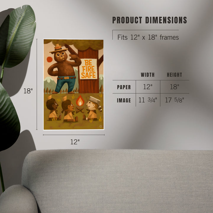 Smokey Bear, Fire Safety School, Officially Licensed, Art & Giclee Prints