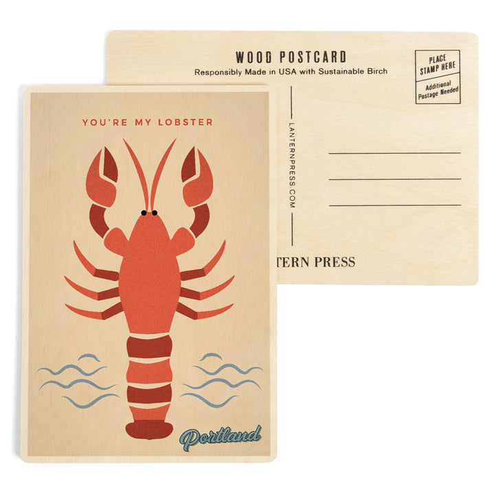Portland, Maine, You're My Lobster, Color Block, Wood Sign and Postcards