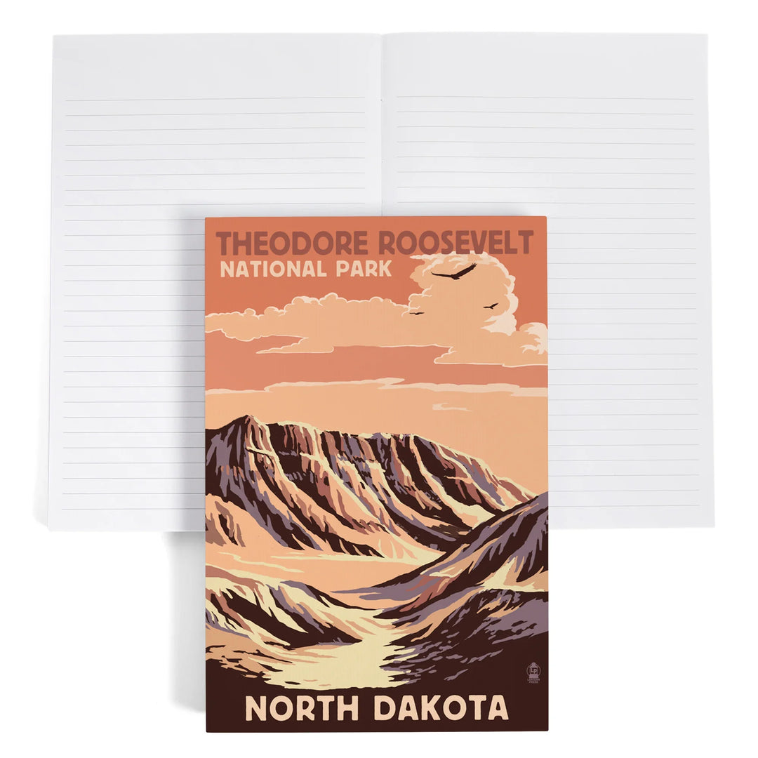 Lined 6x9 Journal, Theodore Roosevelt National Park, North Dakota, Buttes, Lay Flat, 193 Pages, FSC paper