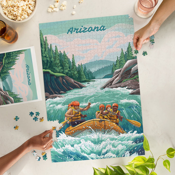 Arizona, Seek Adventure, River Rafting, Evergreens, Jigsaw Puzzle