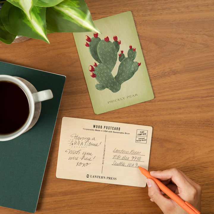 Prickly Pear, Vintage Flora, Wood Sign and Postcards