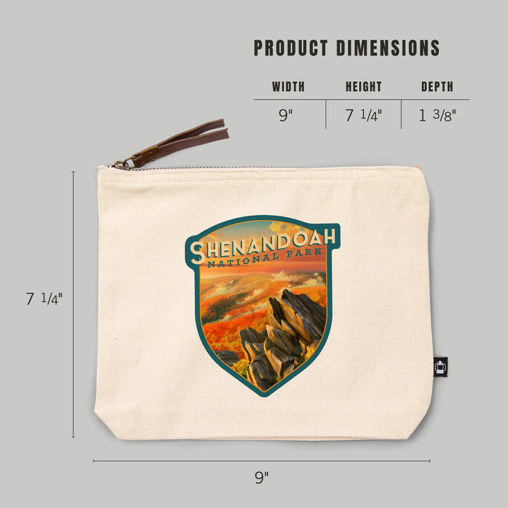 Shenandoah National Park, Virginia, Oil Painting, Organic Cotton Zipper Pouch, Go Bag