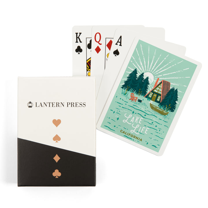 Playing Cards, California, Lake Life Series, Lake Life, 52 Card Deck with Jokers in Box, Unique Art