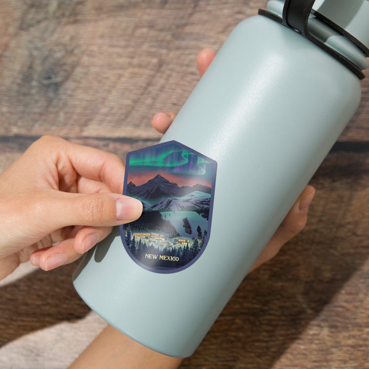 New Mexico, Village under Northern Lights, Vinyl Sticker