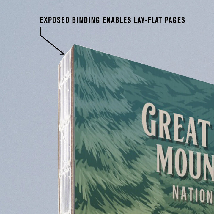Lined 6x9 Journal, Great Smoky Mountains, North Carolina, Painterly National Park Series, Lay Flat, 193 Pages, FSC paper