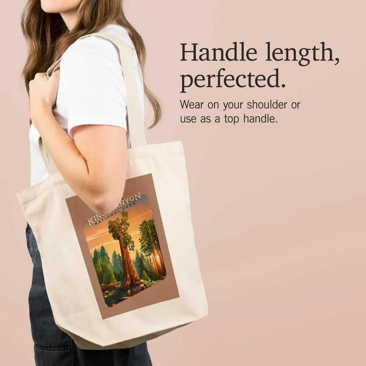 Kings Canyon National Park, California, Oil Painting, General Grant,, Tote Bag
