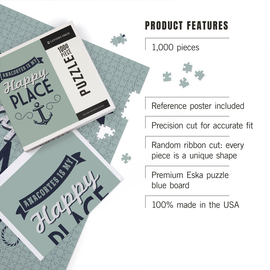 Anacortes, Washington, My Happy Place, 1000 Piece Jigsaw Puzzle