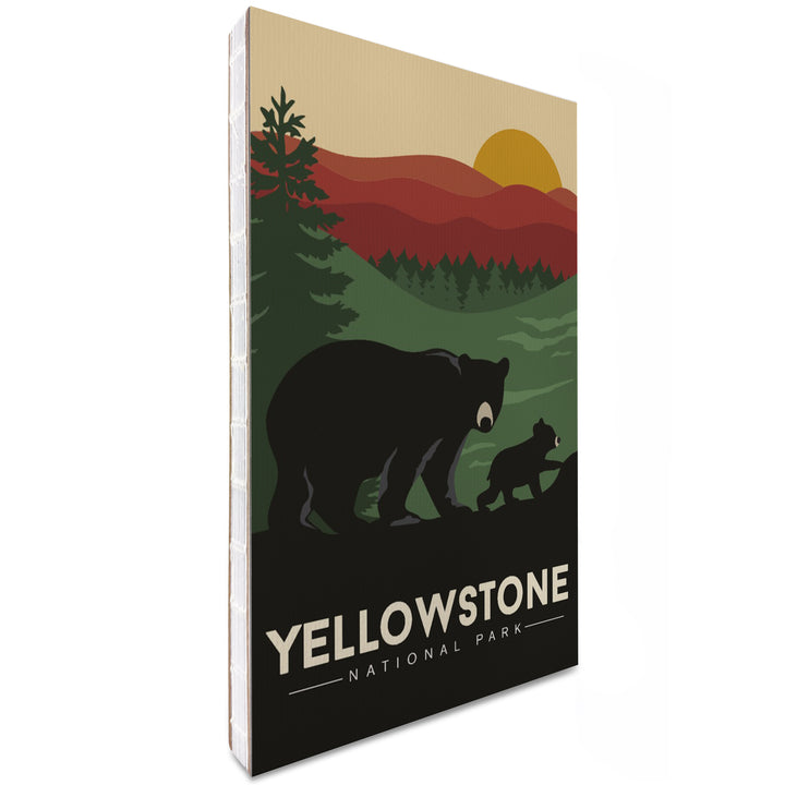 Lined 6x9 Journal, Yellowstone National Park, Wyoming, Black Bear and Cub, Lay Flat, 193 Pages, FSC paper